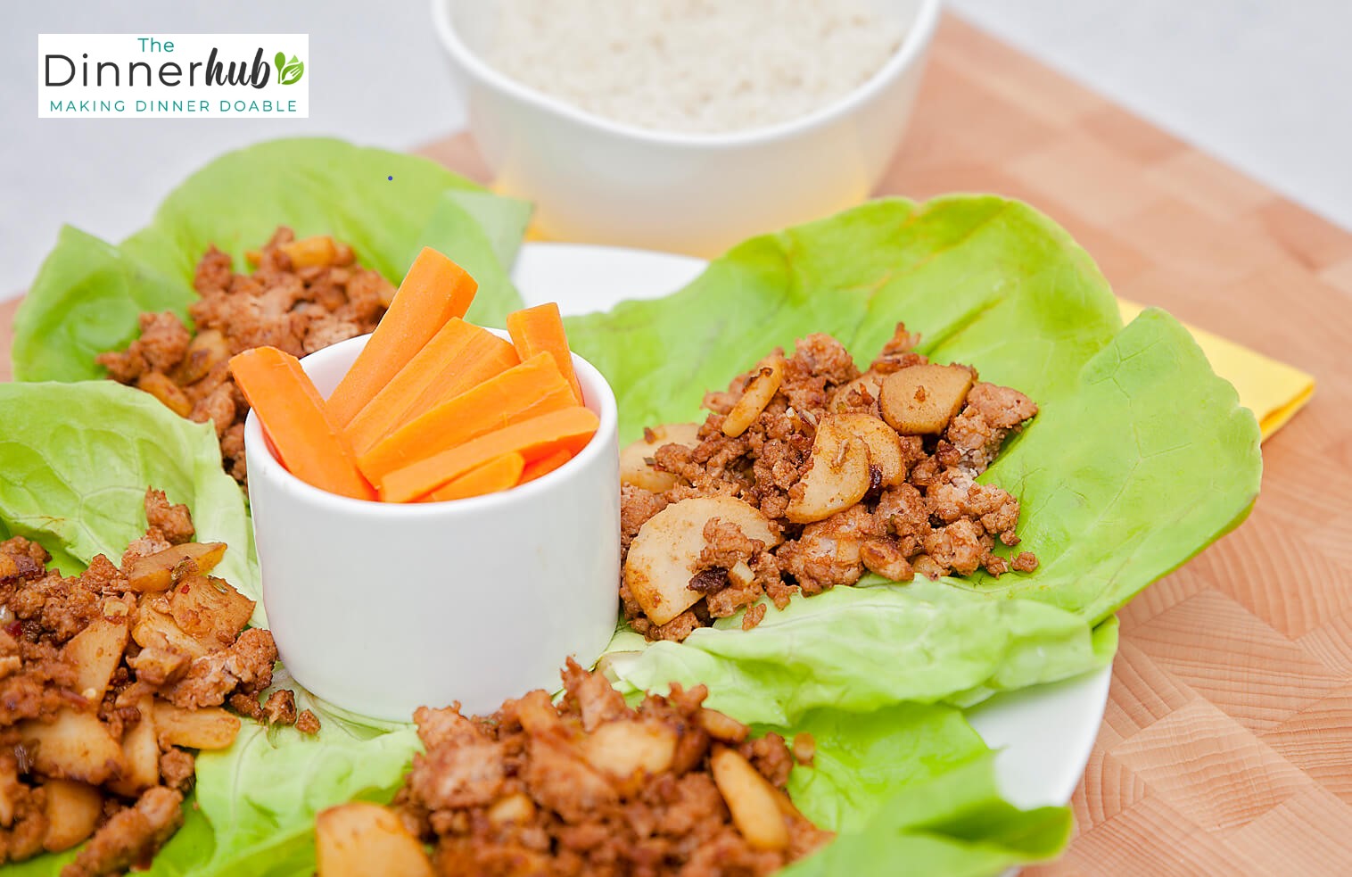 Lean Lettuce Wraps w/ Basmati Rice & Sugar Glazed Carrots